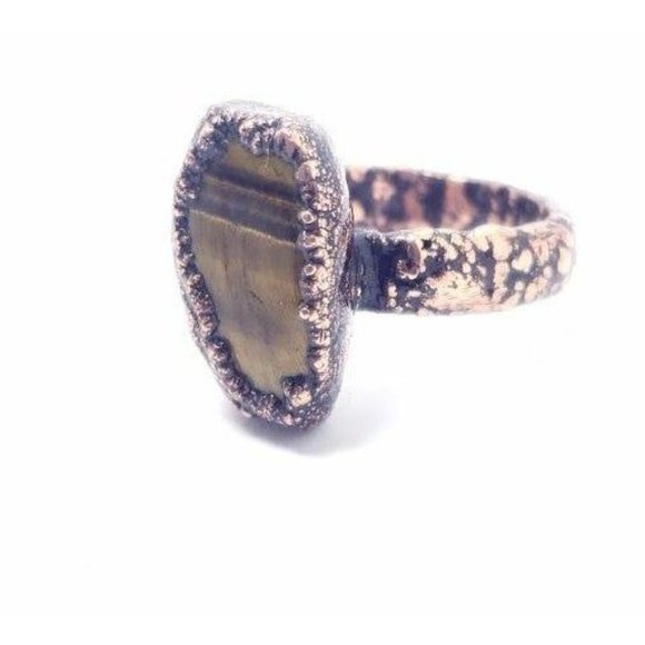 Coffin Tigers eye Ring size 5 - Picture 7 of 12